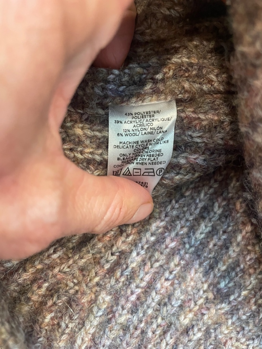 Ann Taylor Purple Marled Knit Sweater S Mock Neck Soft Textured Cozy Fall Winter - Picture 4 of 6